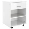 vidaXL M&oacute;vel com rodas 46x36x59 cm derivados madeira branco brilhante