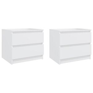 vidaXL Mesas de cabeceira 2 pcs derivados de madeira branco