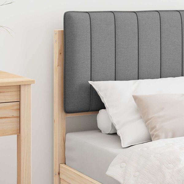 vidaXL Estrutura de Cama com Cabeceira Estofada Cinzento-claro