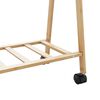 vidaXL Cabide com prateleiras e rodas 106x34x106,5 cm bambu