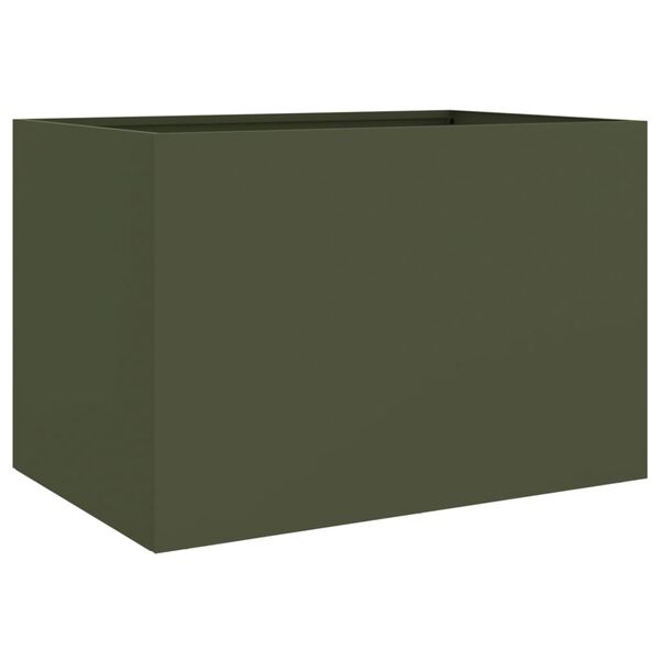 vidaXL Vaso/floreira 62x40x39 cm a&ccedil;o verde azeitona