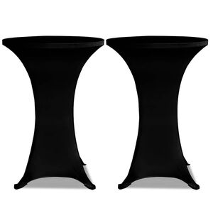 vidaXL Toalha de Mesa el&aacute;stica &Oslash;60, Preta / 2 pe&ccedil;as