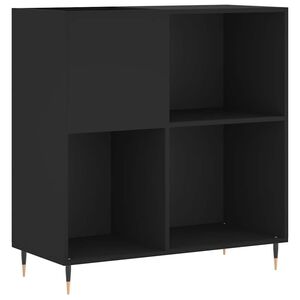 vidaXL Arm&aacute;rio para discos 84,5x38x89 cm derivados de madeira preto