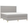 vidaXL Cama box spring c/ colch&atilde;o e LED 160x200 cm tecido cinza-claro