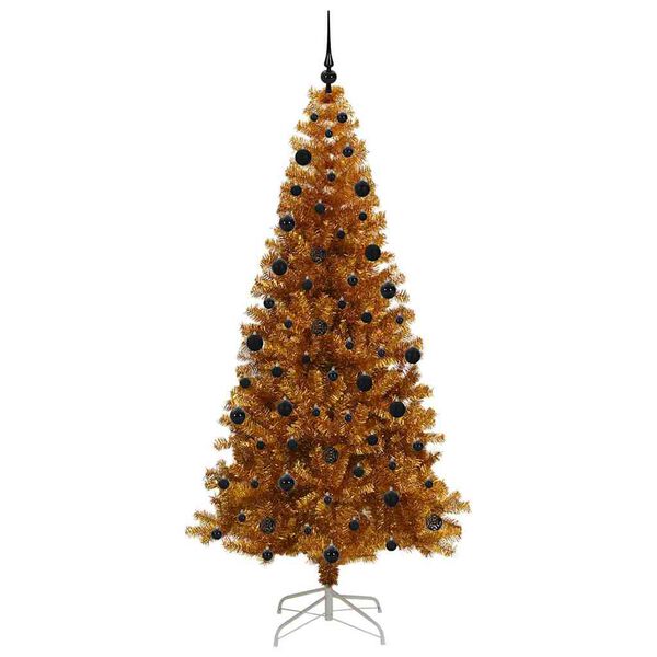 vidaXL &Aacute;rvore de Natal com 300 LEDs com suporte Ouro 210 cm PET