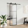 vidaXL Porta deslizante c/ conj. ferragens 76x205cm vidro ESG preto