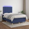 vidaXL Cama box spring c/ colch&atilde;o e LED 120x200 cm tecido azul