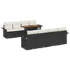 vidaXL Conjunto de Sof&aacute; de Jardim 7 unid. Preto e Creme vime PE