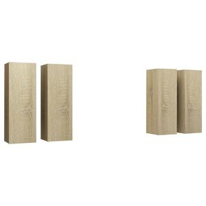 vidaXL M&oacute;veis de TV 4 pcs 30,5x30x90 cm contraplacado carvalho sonoma