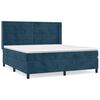 vidaXL Cama com molas/colch&atilde;o 160x200 cm veludo azul-escuro