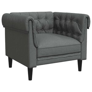 vidaXL Sof&aacute; chesterfield tecido cinzento-escuro