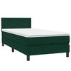 vidaXL Cama com molas/colch&atilde;o verde-escuro 90x210 cm veludo