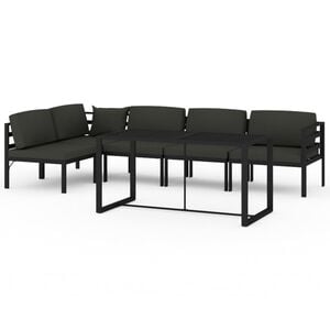 vidaXL 6 pcs conjunto lounge jardim com almofad&otilde;es alum&iacute;nio antracite