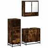 vidaXL 3 pcs conjunto de m&oacute;veis WC madeira processada carvalho fumado
