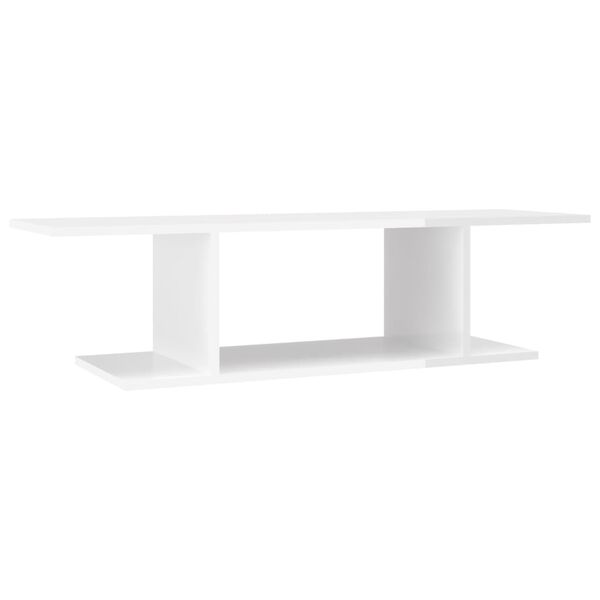 vidaXL M&oacute;vel de parede para TV 103x30x26,5 cm branco brilhante