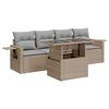 vidaXL 5 pcs conjunto de sof&aacute;s p/ jardim com almofad&otilde;es vime PE bege