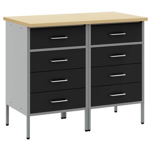 vidaXL Arm&aacute;rio de Trabalho 2 unid. Preto e Cinza 100 x 55 x 85 cm