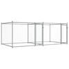 vidaXL Jaula para c&atilde;o com portas 4x2x1,5 m a&ccedil;o galvanizado cinzento