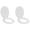 vidaXL Assento de Sanit&aacute;rio com Fechamento Suave 2 unid. Branco