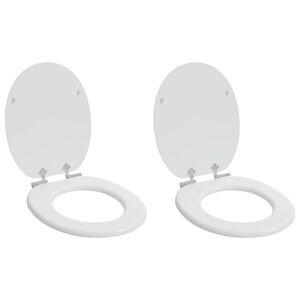 vidaXL Assento de Sanit&aacute;rio com Fechamento Suave 2 unid. Branco