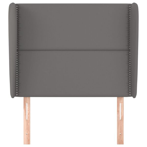 vidaXL Cabeceira cama c/ abas couro artif. 83x23x118/128 cm cinzento