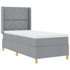 vidaXL Cama Box com colch&atilde;o Cinzento-claro 140 x 190 cm tecido