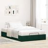 vidaXL Otomano Bed Frame No Colch&atilde;o Verde Escuro 120x200 cm Veludo