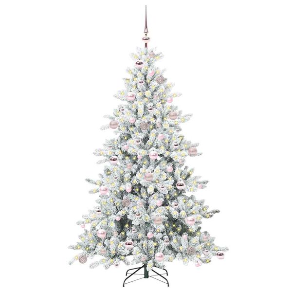 vidaXL &Aacute;rvore de Natal Articulada Artificial Branco 180 cm PVC e A&ccedil;o