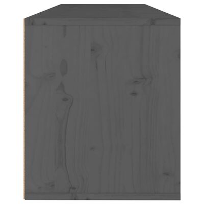 vidaXL Armário de parede 100x30x35 cm madeira de pinho maciça cinza