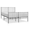 vidaXL Estrutura de cama com cabeceira e p&eacute;s 120x190 cm metal preto