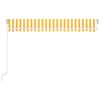 vidaXL Toldo retr&aacute;til manual com LED 450x300 cm amarelo e branco