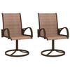 vidaXL Cadeiras de jardim girat&oacute;rias 2 pcs textilene e a&ccedil;o castanho