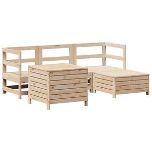 vidaXL 5 pcs conjunto de sof&aacute;s para jardim madeira de pinho maci&ccedil;a