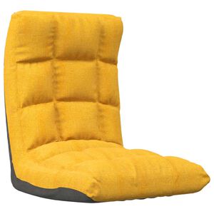 vidaXL Cadeira de piso dobr&aacute;vel tecido amarelo mostarda