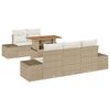 vidaXL Conjunto de Sof&aacute; de Jardim 6 pcs Bege Rattan Sint&eacute;tico