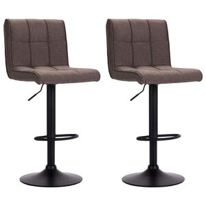vidaXL Bancos de bar 2 pcs tecido cinzento-acastanhado