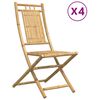 vidaXL Conjunto de 4 cadeiras dobr&aacute;veis de bambu, 46x66x99 cm.