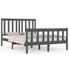 vidaXL Estrutura de cama casal 135x190 cm pinho maci&ccedil;o cinza