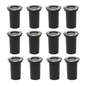 vidaXL Ilumina&ccedil;&atilde;o redonda p/ piso exterior 12 pcs