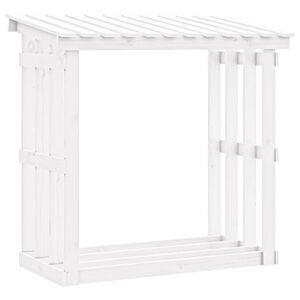 vidaXL Suporte para lenha 108x64,5x109 cm pinho maci&ccedil;o branco