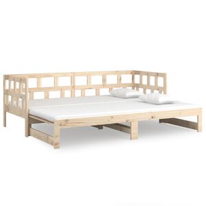 vidaXL Sof&aacute;-cama de puxar 2x(90x200) cm pinho maci&ccedil;o