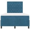 vidaXL Cama Box Spring LED com colch&atilde;o Azul Escuro 120 x 200 cm Veludo