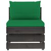 vidaXL 7 pcs conj. lounge jardim + almofad&otilde;es madeira impreg. cinzento