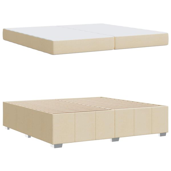 vidaXL Estrutura da Cama com colch&atilde;o Creme 200 x 200 cm tecido
