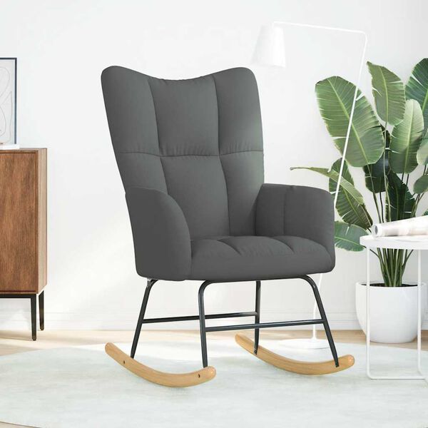 vidaXL Cadeira de baloi&ccedil;o tecido cinzento-escuro