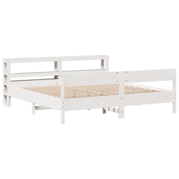 vidaXL Cama sem colch&atilde;o 180x200 cm madeira de pinho maci&ccedil;a branco