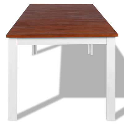 vidaXL Mesa de jantar em madeira maciça de teca e mogno 180x90x75 cm