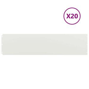 vidaXL Acabamento para Gramado 20 unid. 25 x 103 cm Branco