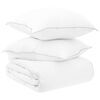 vidaXL Conjunto de Edredom Branco 200 x 200 cm Poli&eacute;ster, Bambu
