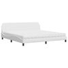 vidaXL Cama com colch&atilde;o Dover 200x200 cm couro artificial branco